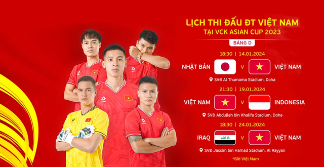 Xem VTV5 VTV6 trực tiếp bóng đá Asian Cup 2023 hôm nay