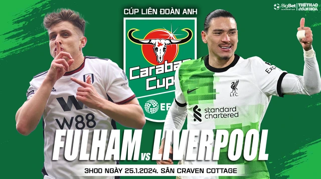 Nhận định bóng đá Fulham vs Liverpool, bán kết lượt về cúp Liên đoàn (3h00 hôm nay 25/1)