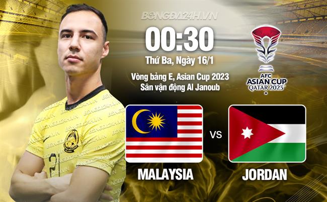 Video Malaysia vs Jordan hôm nay 16/1/2024 KQ Asian Cup 2023