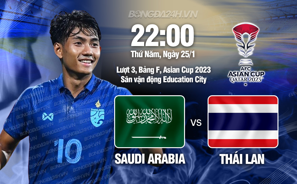 Trực tiếp bóng đá Saudi Arabia vs Thái Lan Asian Cup hôm nay