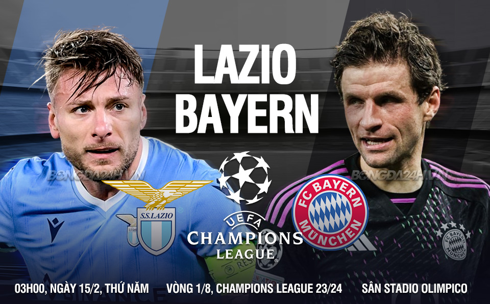 Trực tiếp bóng đá Lazio vs Bayern Munich Cúp C1 hôm nay