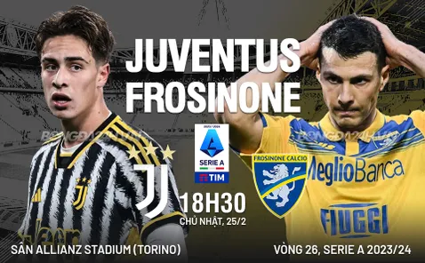 Nhận định bóng đá Juventus vs Frosinone VĐQG Italia hôm nay