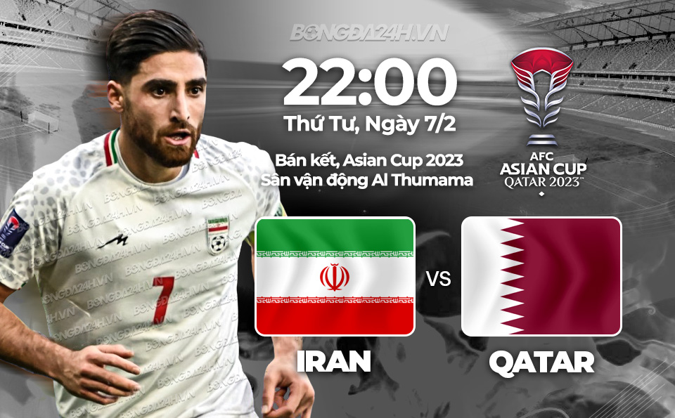 Trực tiếp bóng đá Iran vs Qatar Asian Cup 2023 ngày hôm nay